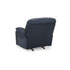 Fauteuil inclinable à bascule électrique Leesa, cuir bleu océan souple, port USB