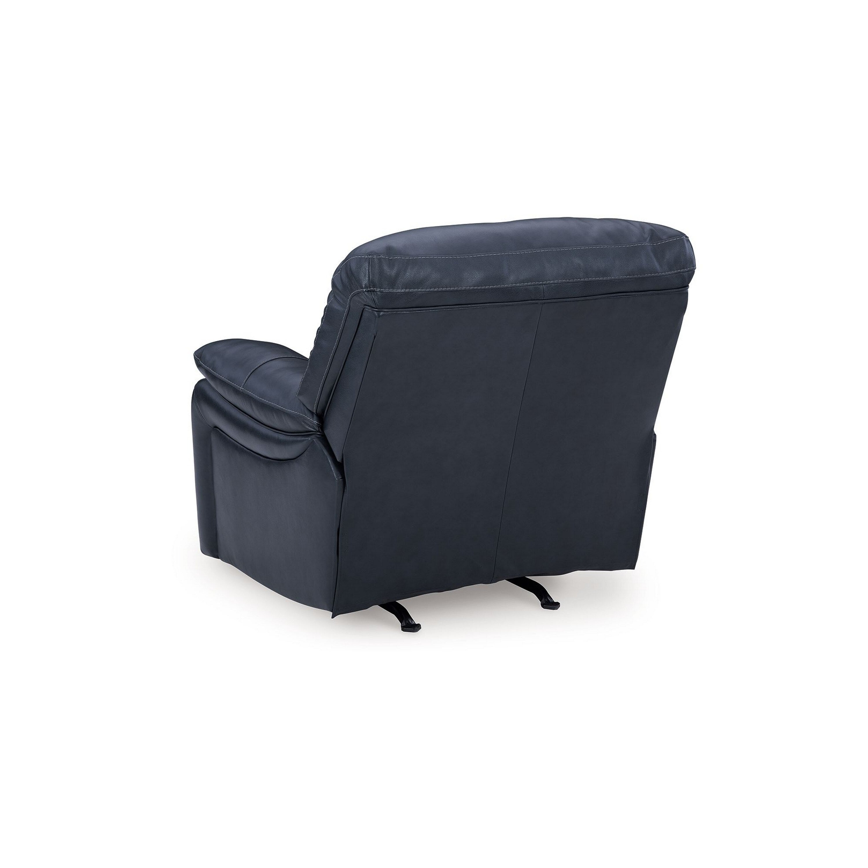 Fauteuil inclinable à bascule électrique Leesa, cuir bleu océan souple, port USB