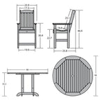 Ensemble de salle à manger d'extérieur Lehigh 5 pièces - Table ronde 48 po, hauteur comptoir