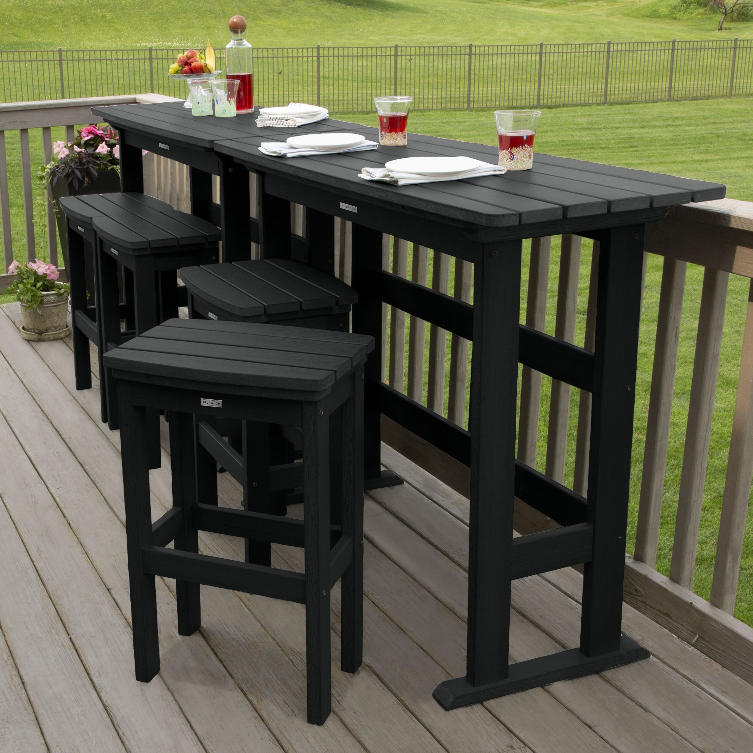 Ensemble de balcon extérieur Lehigh 6 pièces - Hauteur bar