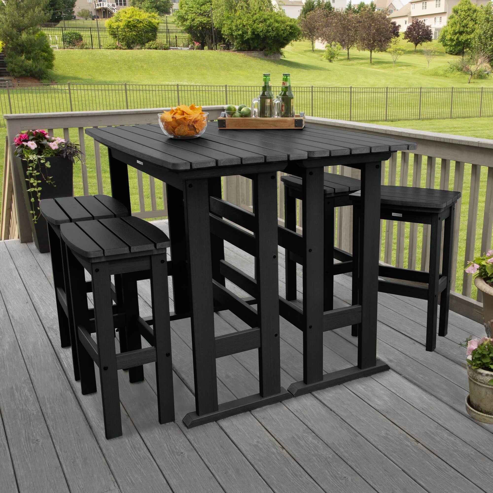 Ensemble de balcon extérieur Lehigh 6 pièces - Hauteur bar