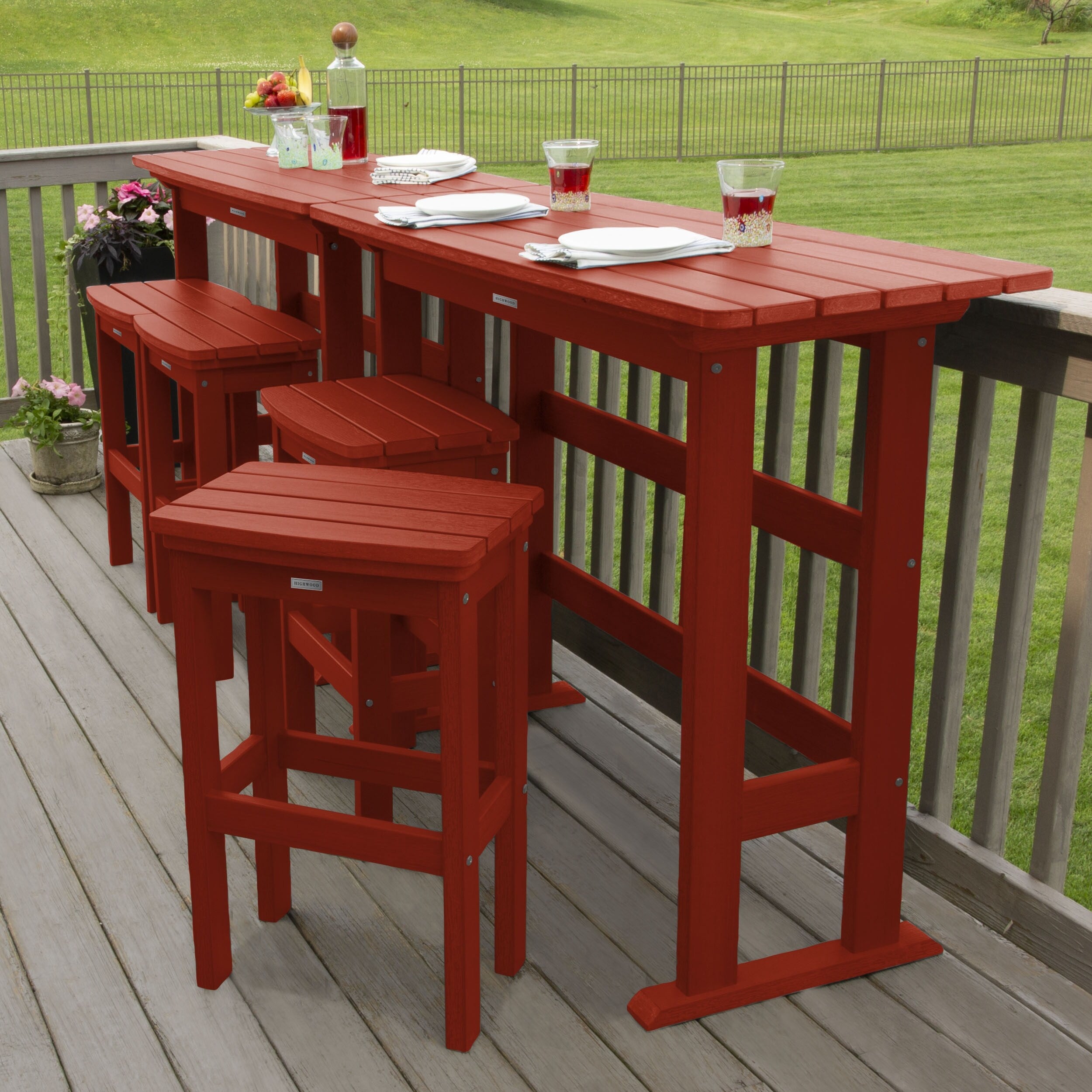 Ensemble de balcon extérieur Lehigh 6 pièces - Hauteur bar
