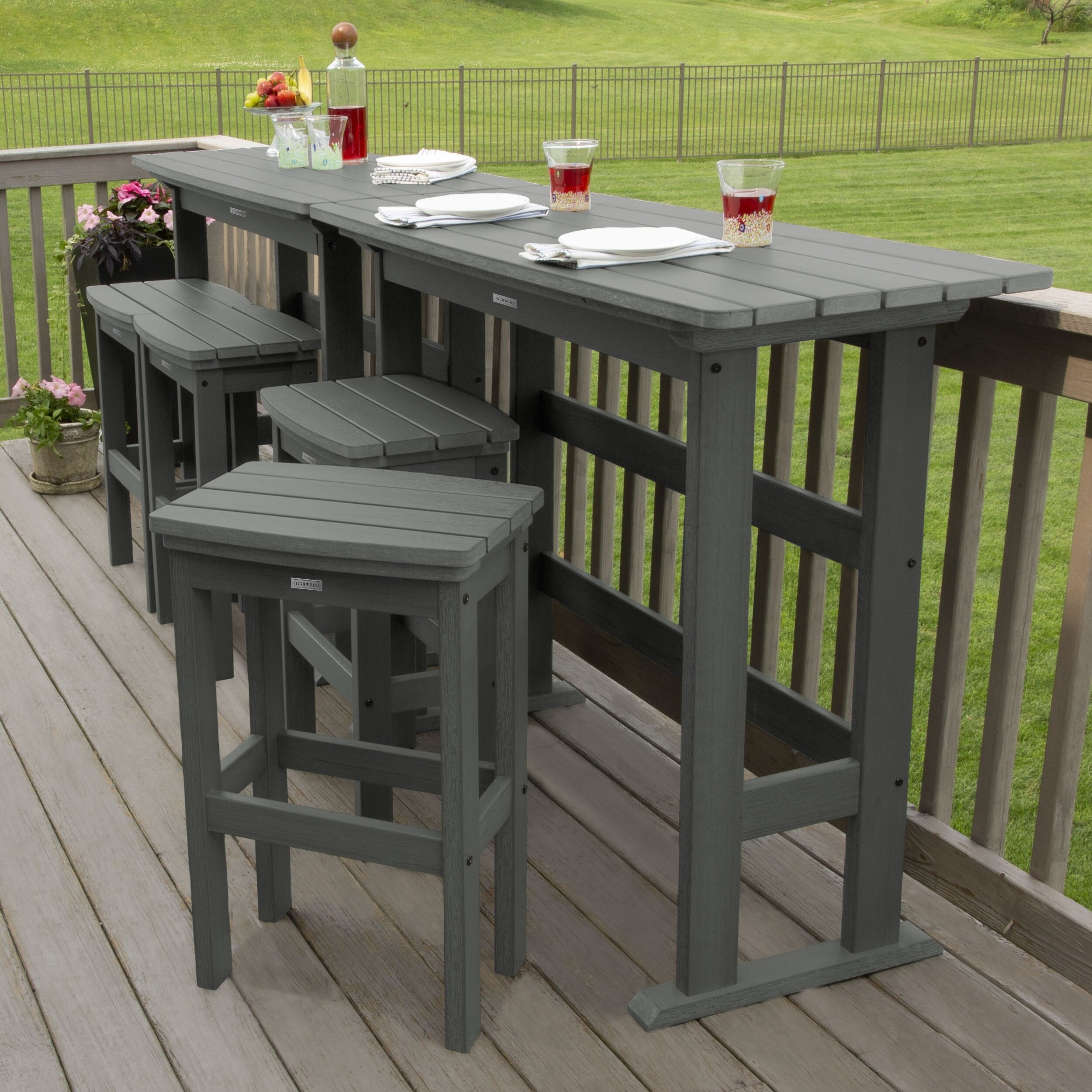 Ensemble de balcon extérieur Lehigh 6 pièces - Hauteur bar
