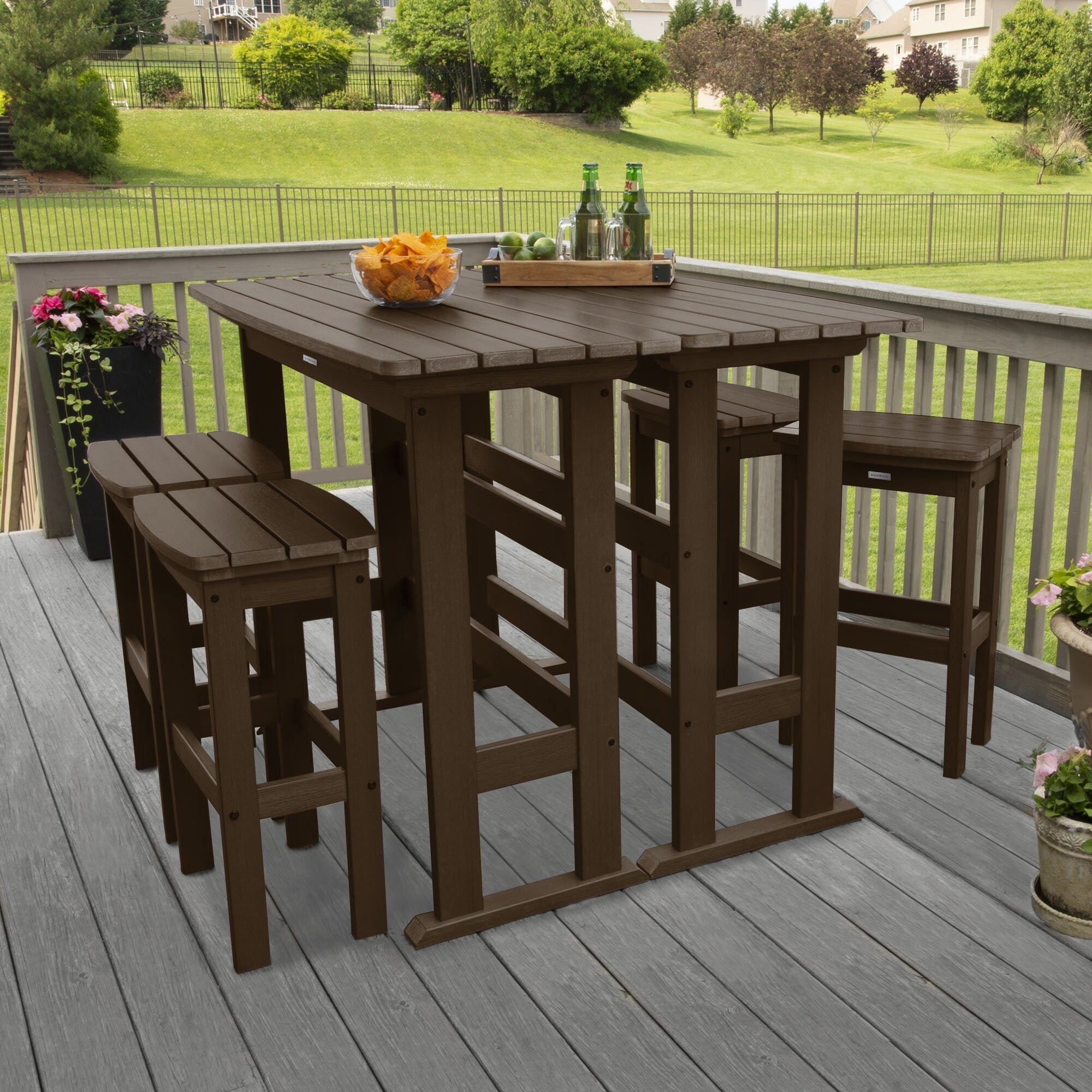 Ensemble de balcon extérieur Lehigh 6 pièces - Hauteur bar