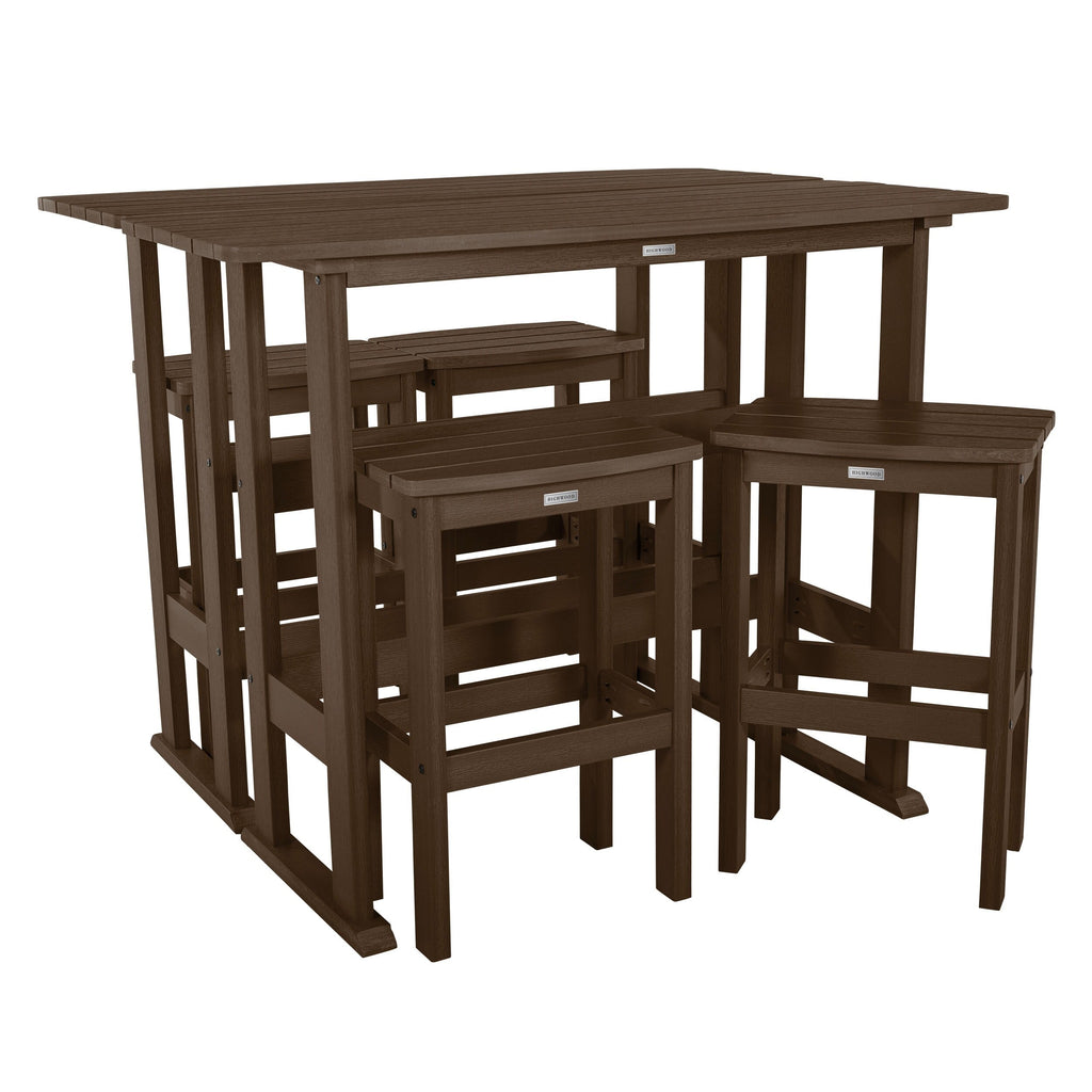 Ensemble de balcon extérieur Lehigh 6 pièces - Hauteur bar
