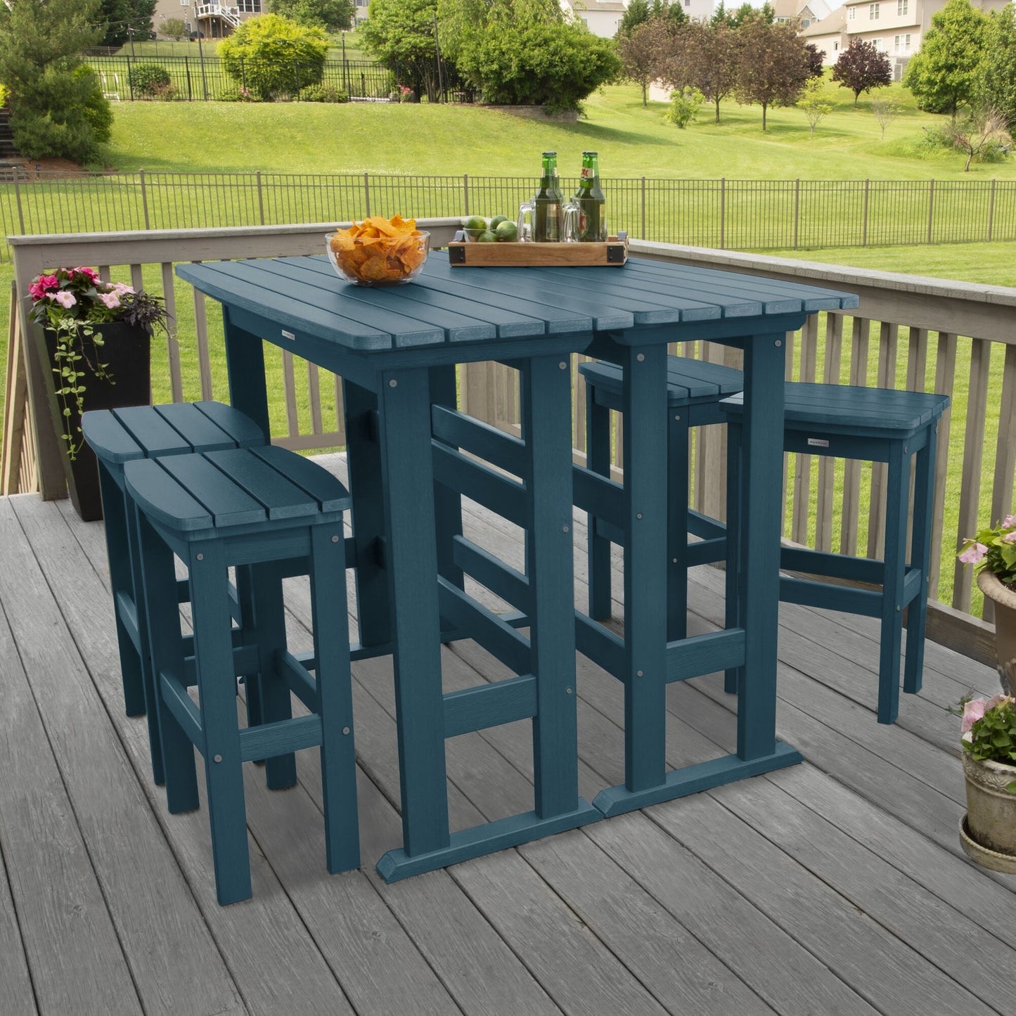 Ensemble de balcon extérieur Lehigh 6 pièces - Hauteur bar