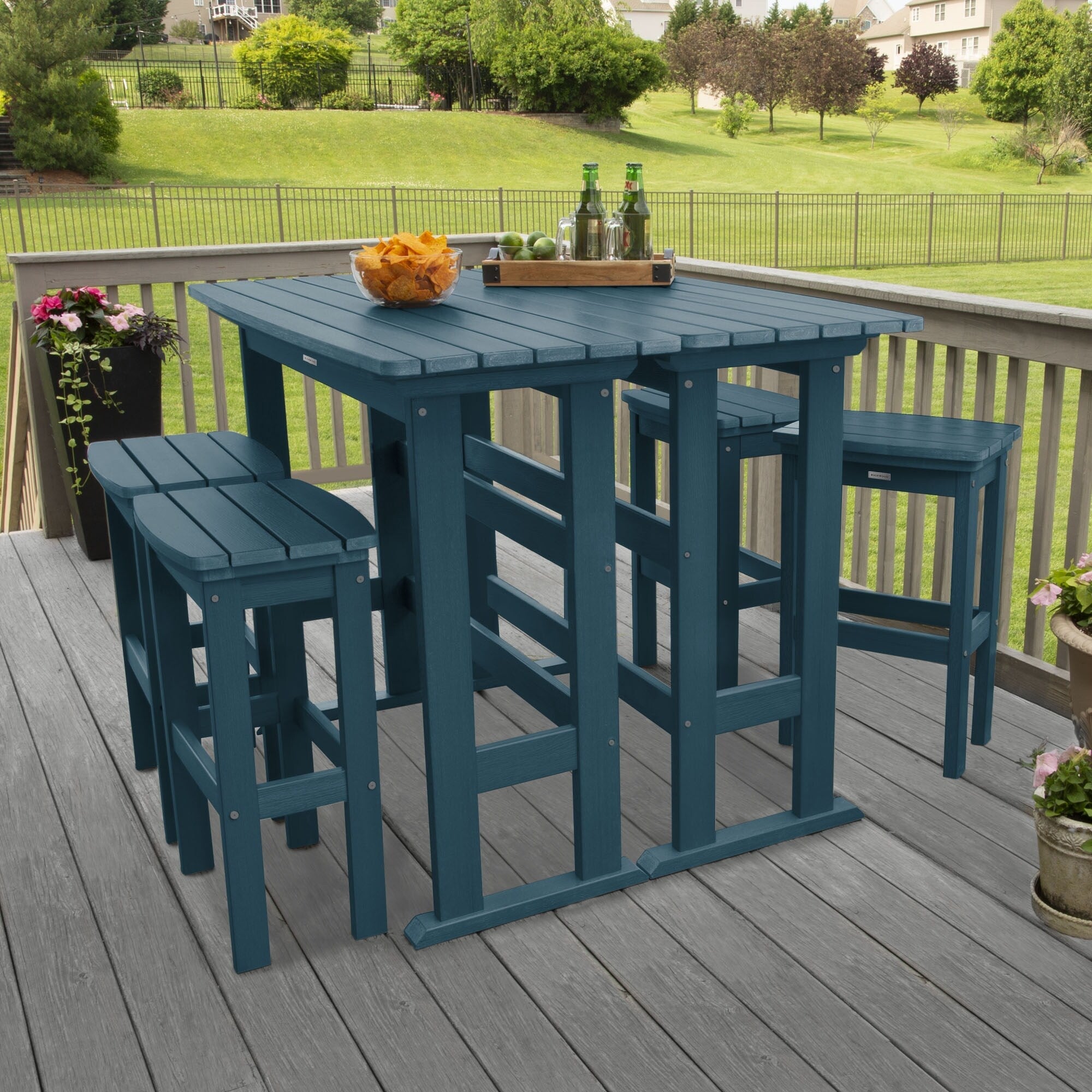 Ensemble de balcon extérieur Lehigh 6 pièces - Hauteur bar