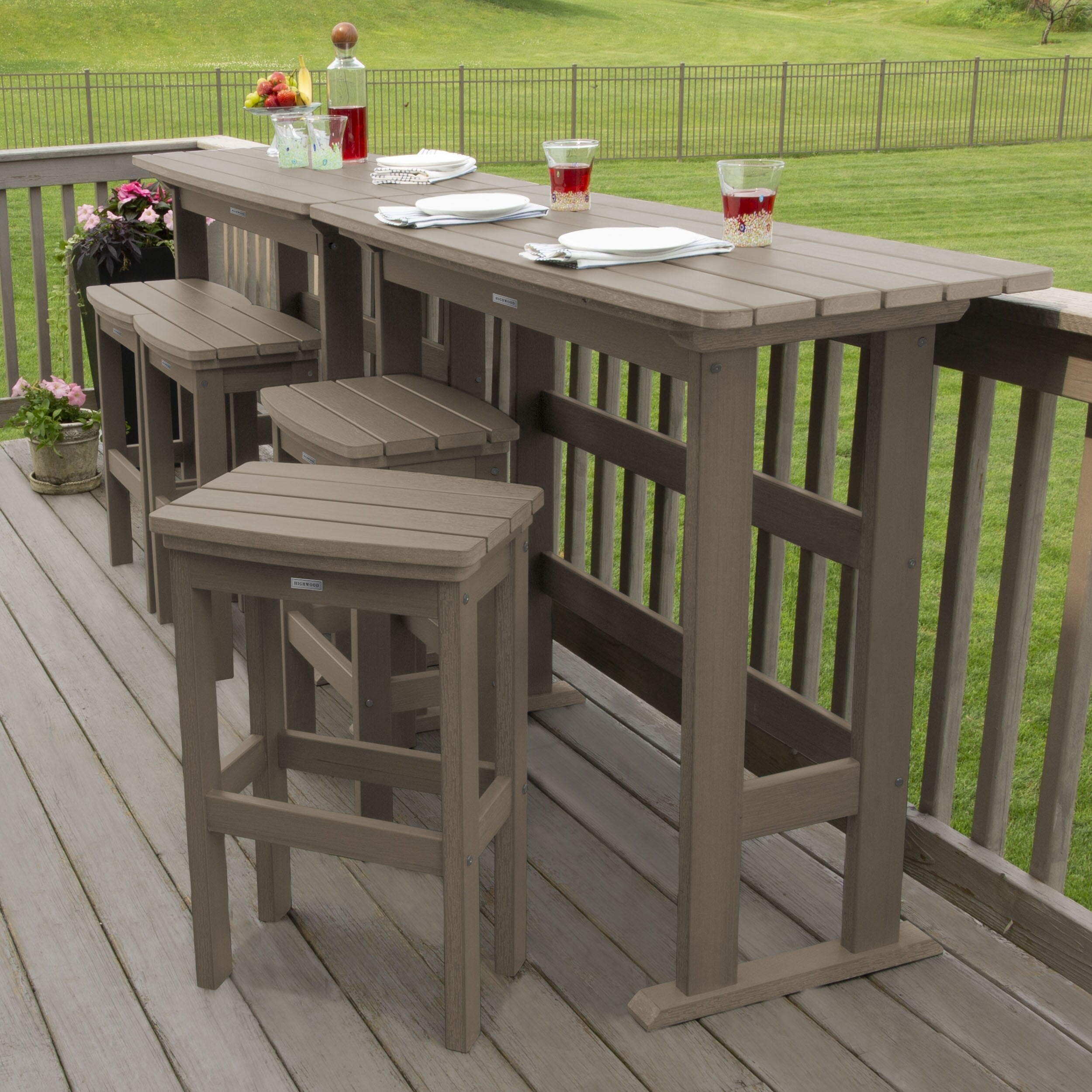 Ensemble de balcon extérieur Lehigh 6 pièces - Hauteur bar