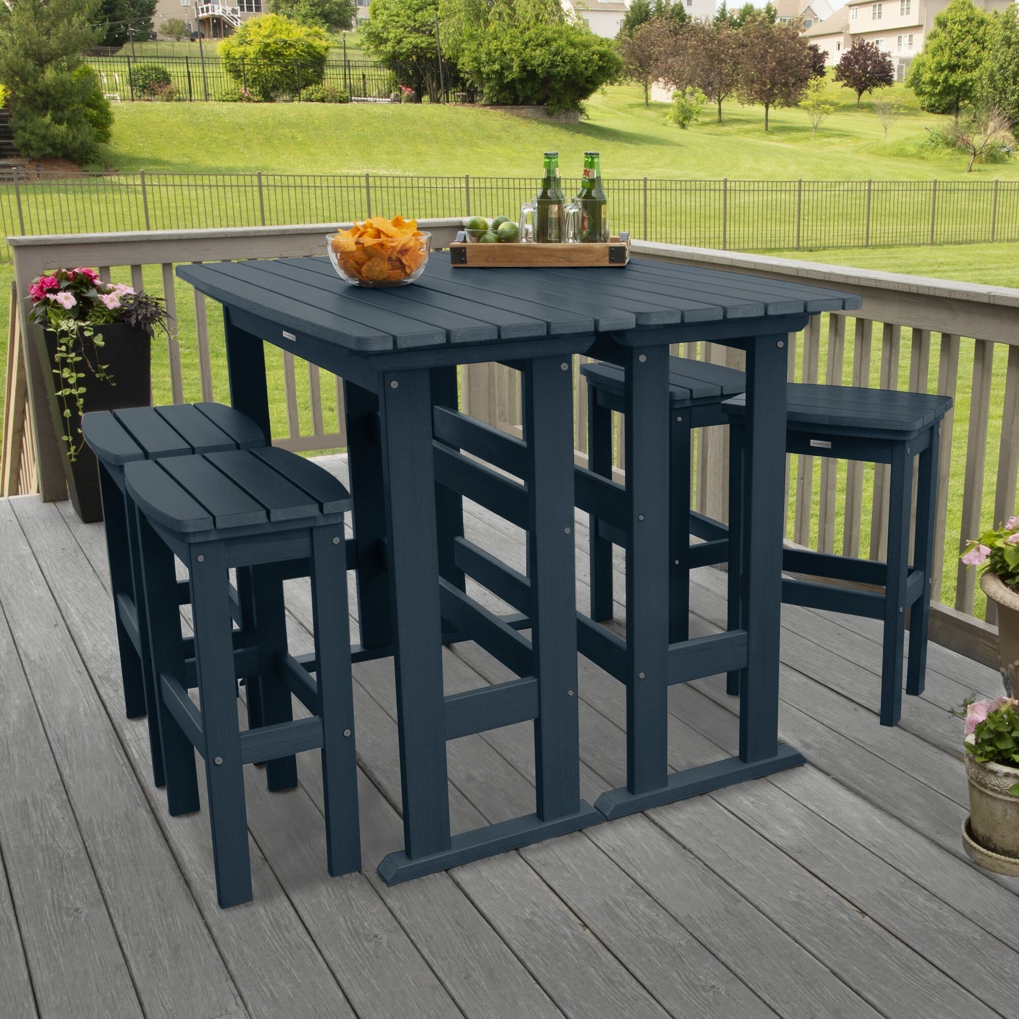 Ensemble de balcon extérieur Lehigh 6 pièces - Hauteur bar