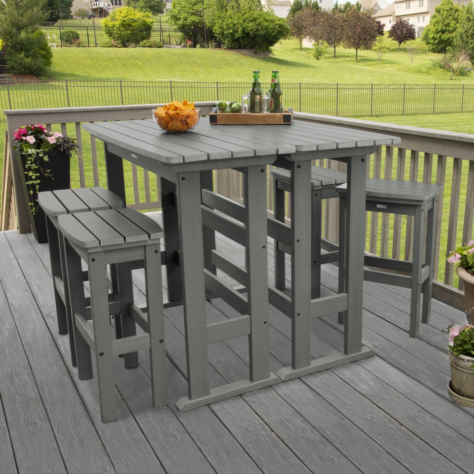 Ensemble de balcon extérieur Lehigh 6 pièces - Hauteur bar