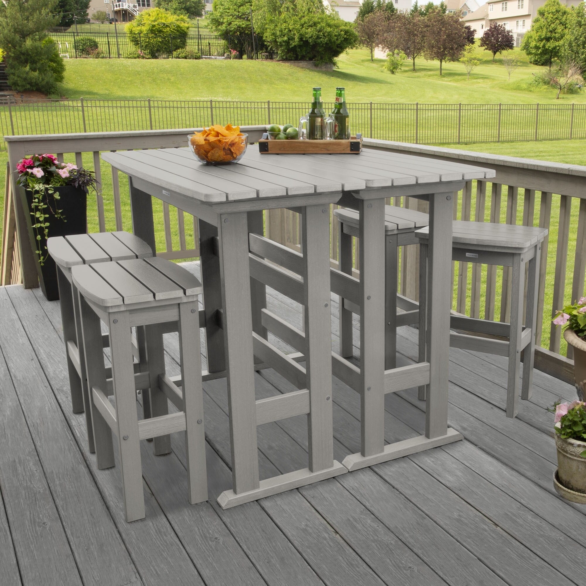 Ensemble de balcon extérieur Lehigh 6 pièces - Hauteur bar