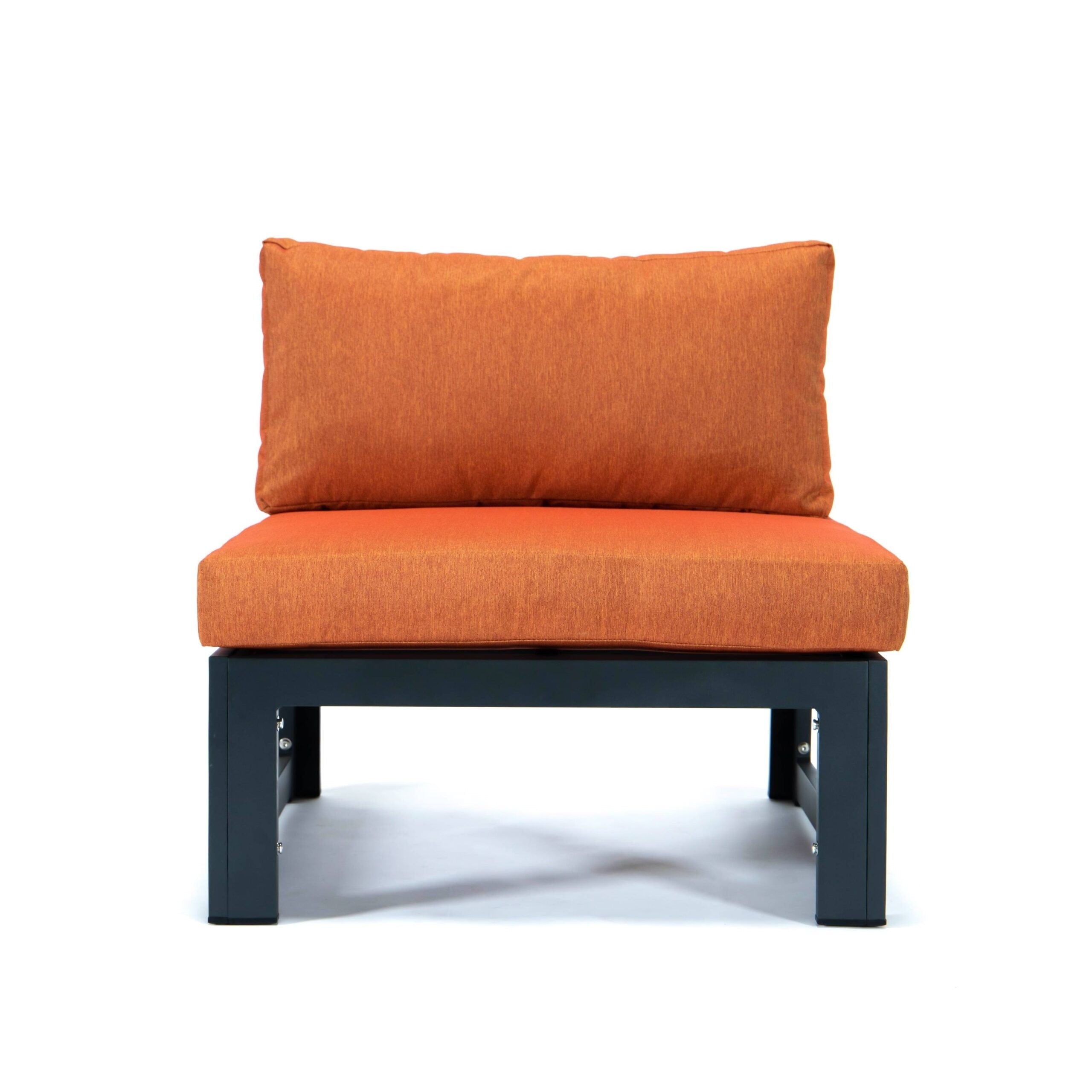 Ensemble de canapés sectionnels sans accoudoirs LeisureMod Chelsea 4 pièces avec coussins pour patio, porche, jardin