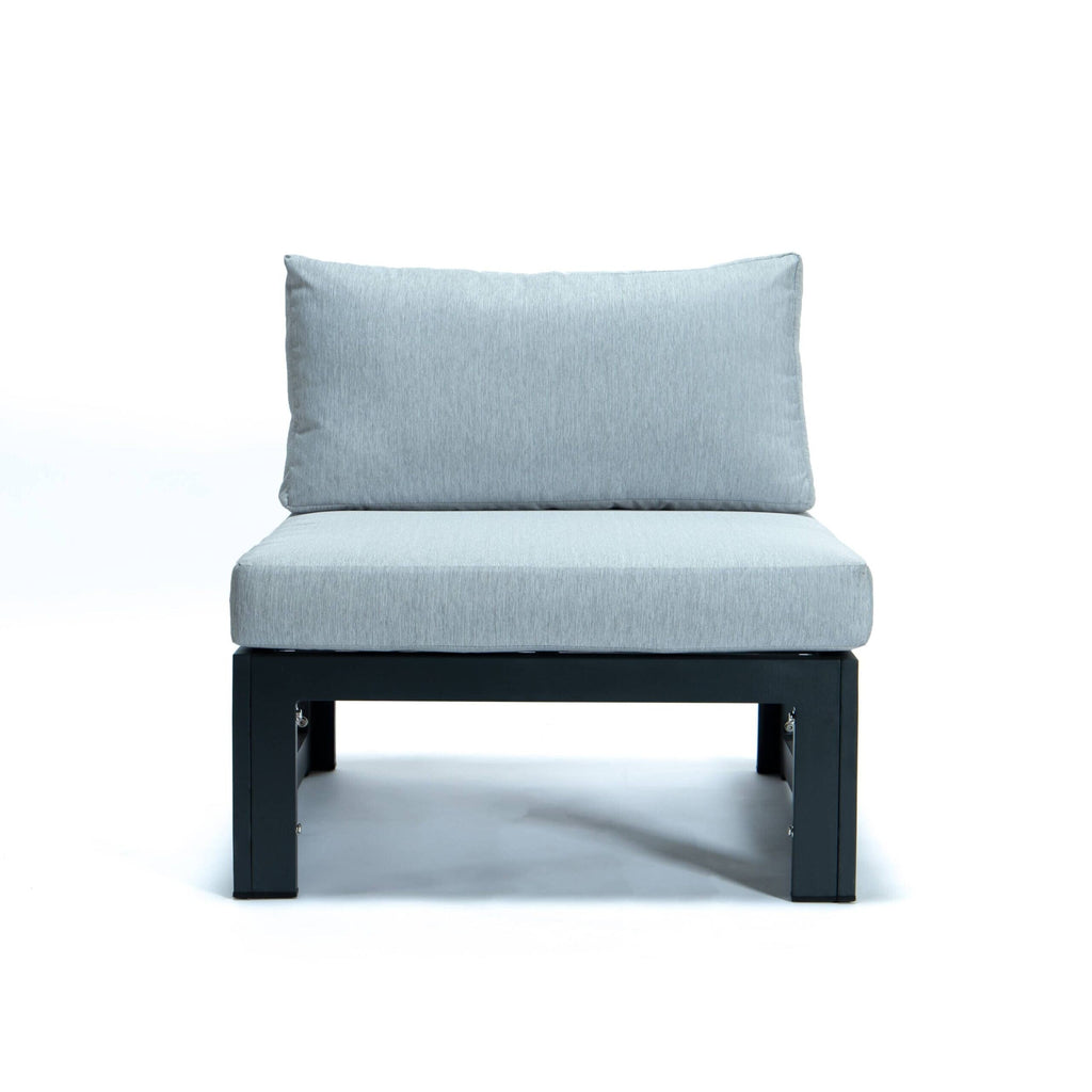 Ensemble de canapés sectionnels sans accoudoirs LeisureMod Chelsea 4 pièces avec coussins pour patio, porche, jardin