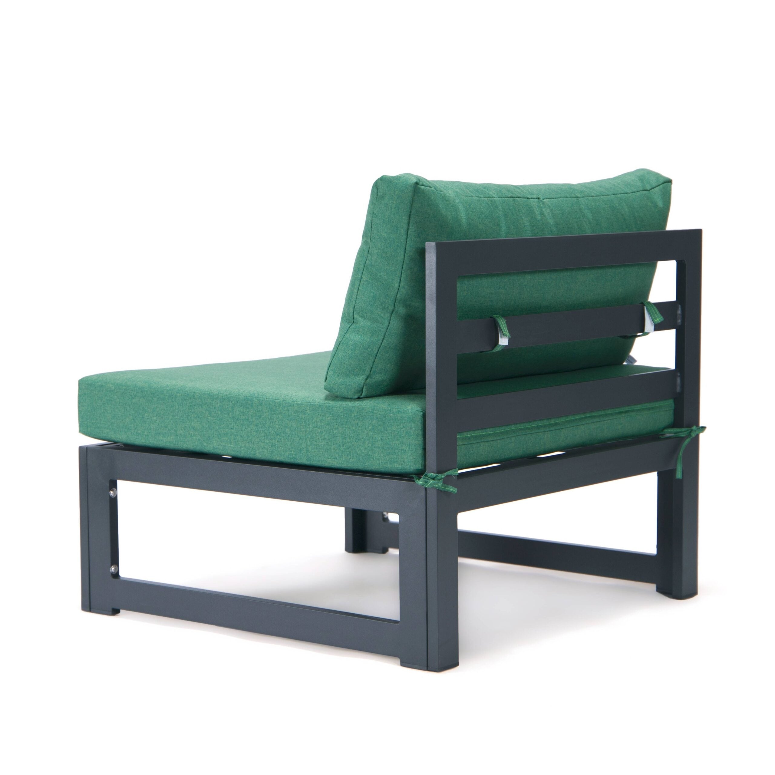 Ensemble de canapés sectionnels sans accoudoirs LeisureMod Chelsea 4 pièces avec coussins pour patio, porche, jardin