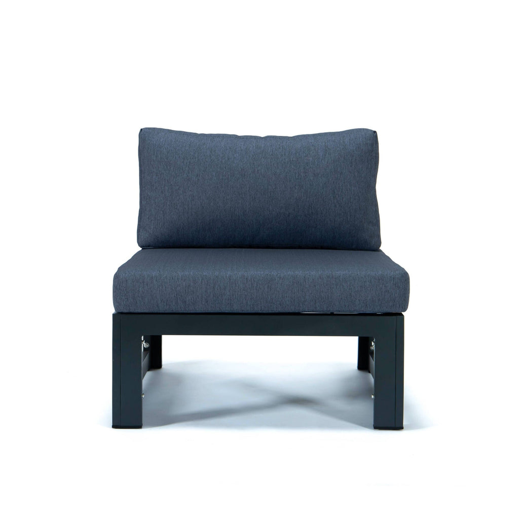 Ensemble de canapés sectionnels sans accoudoirs LeisureMod Chelsea 4 pièces avec coussins pour patio, porche, jardin
