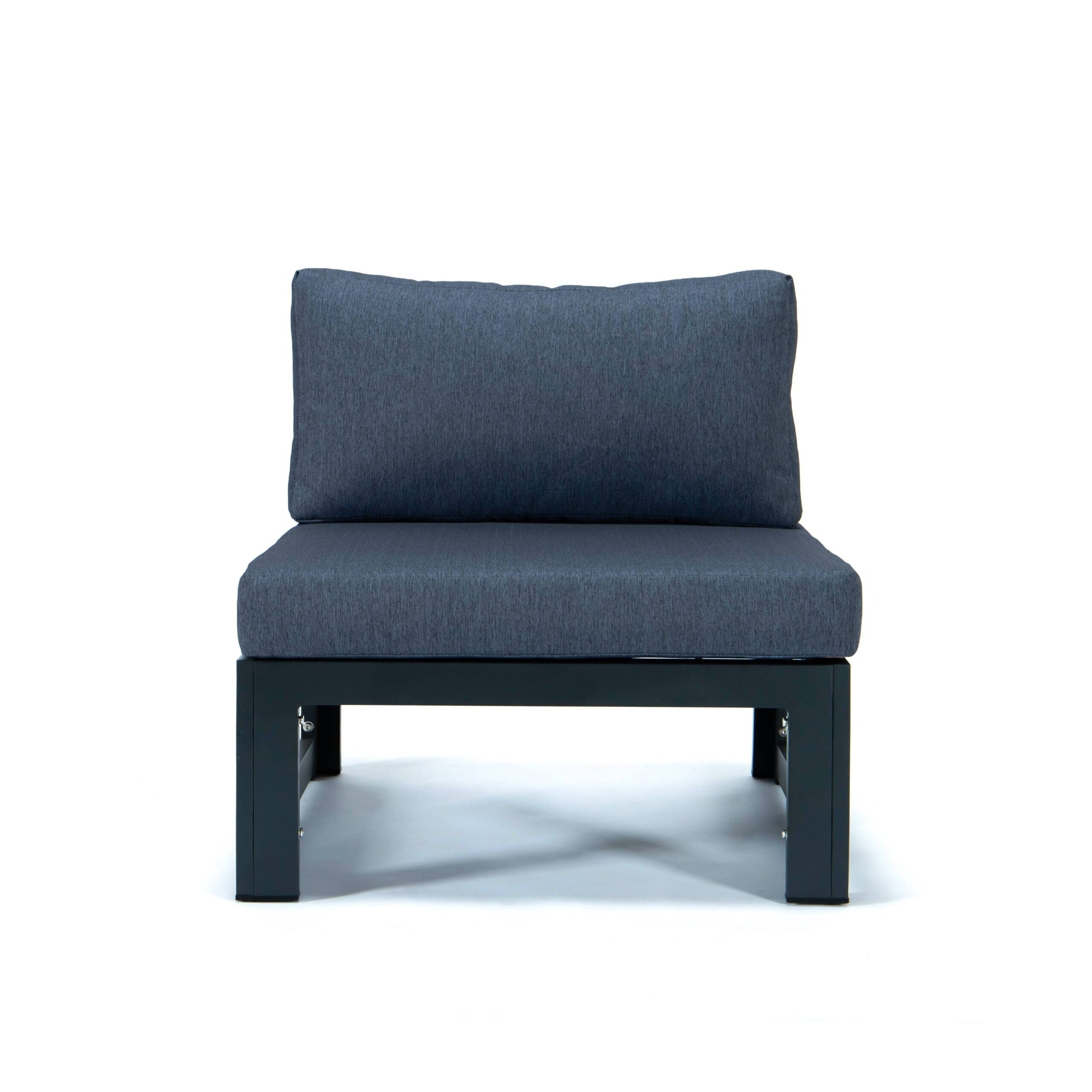 Ensemble de canapés sectionnels sans accoudoirs LeisureMod Chelsea 4 pièces avec coussins pour patio, porche, jardin
