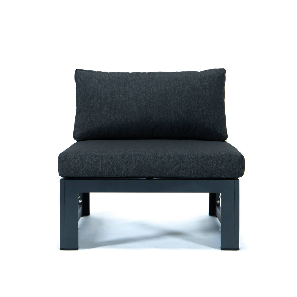 Ensemble de canapés sectionnels sans accoudoirs LeisureMod Chelsea 4 pièces avec coussins pour patio, porche, jardin
