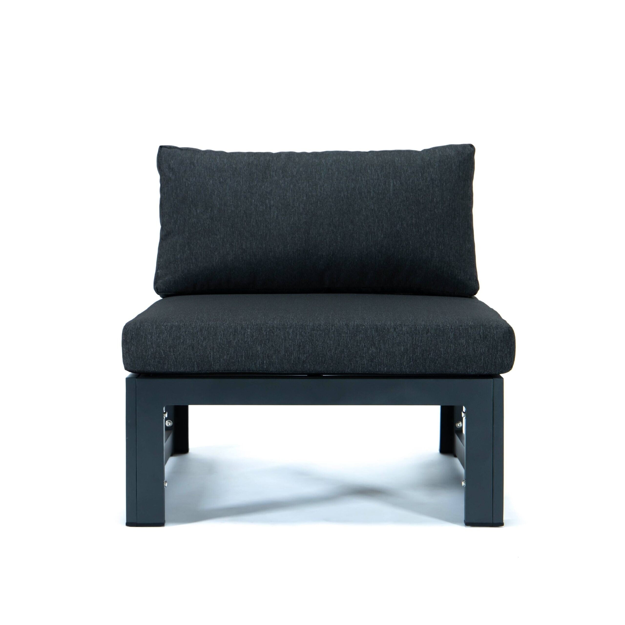 Ensemble de canapés sectionnels sans accoudoirs LeisureMod Chelsea 4 pièces avec coussins pour patio, porche, jardin