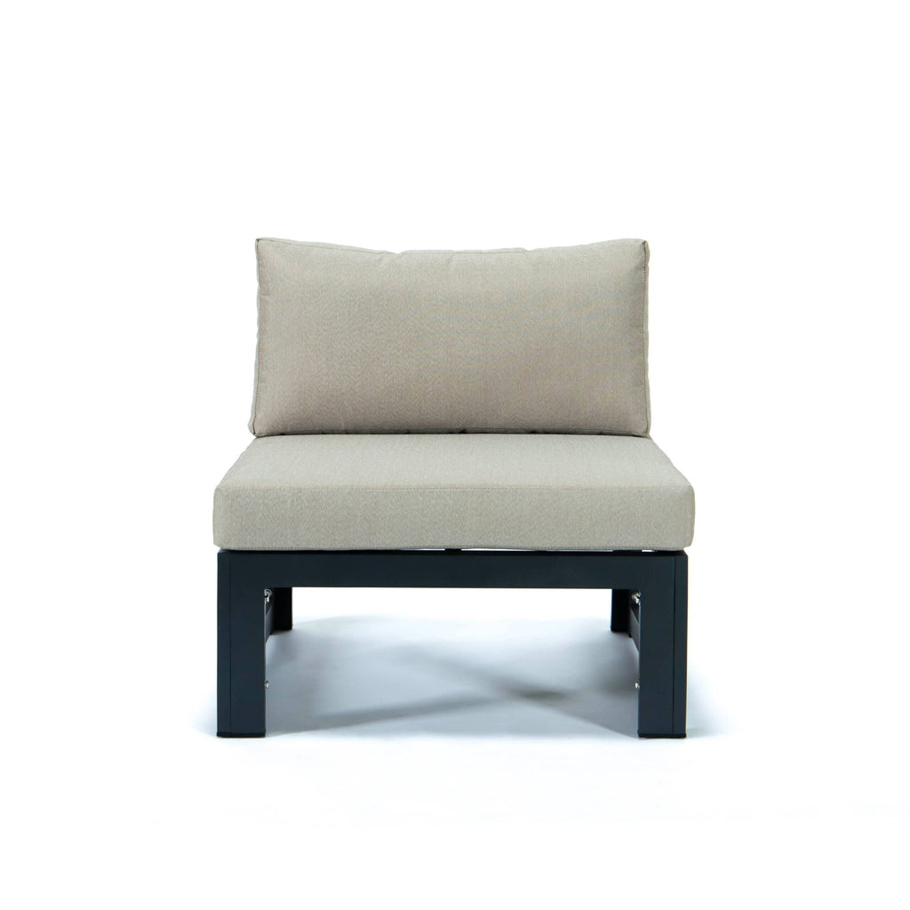 Ensemble de canapés sectionnels sans accoudoirs LeisureMod Chelsea 4 pièces avec coussins pour patio, porche, jardin