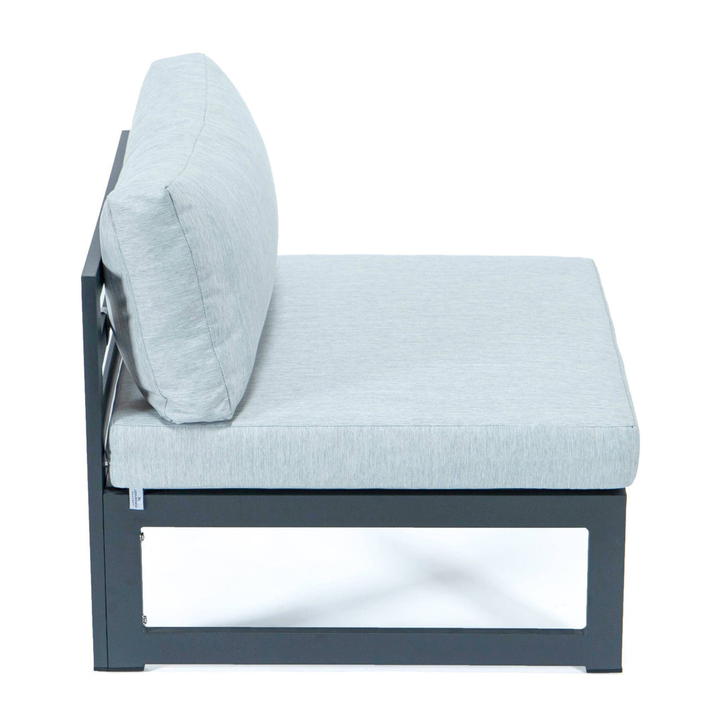 Ensemble de canapés sectionnels sans accoudoirs LeisureMod Chelsea 4 pièces avec coussins pour patio, porche, jardin