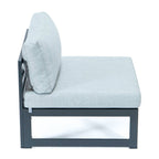 Ensemble de canapés sectionnels sans accoudoirs LeisureMod Chelsea 4 pièces avec coussins pour patio, porche, jardin