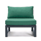 Ensemble de canapés sectionnels sans accoudoirs LeisureMod Chelsea 4 pièces avec coussins pour patio, porche, jardin