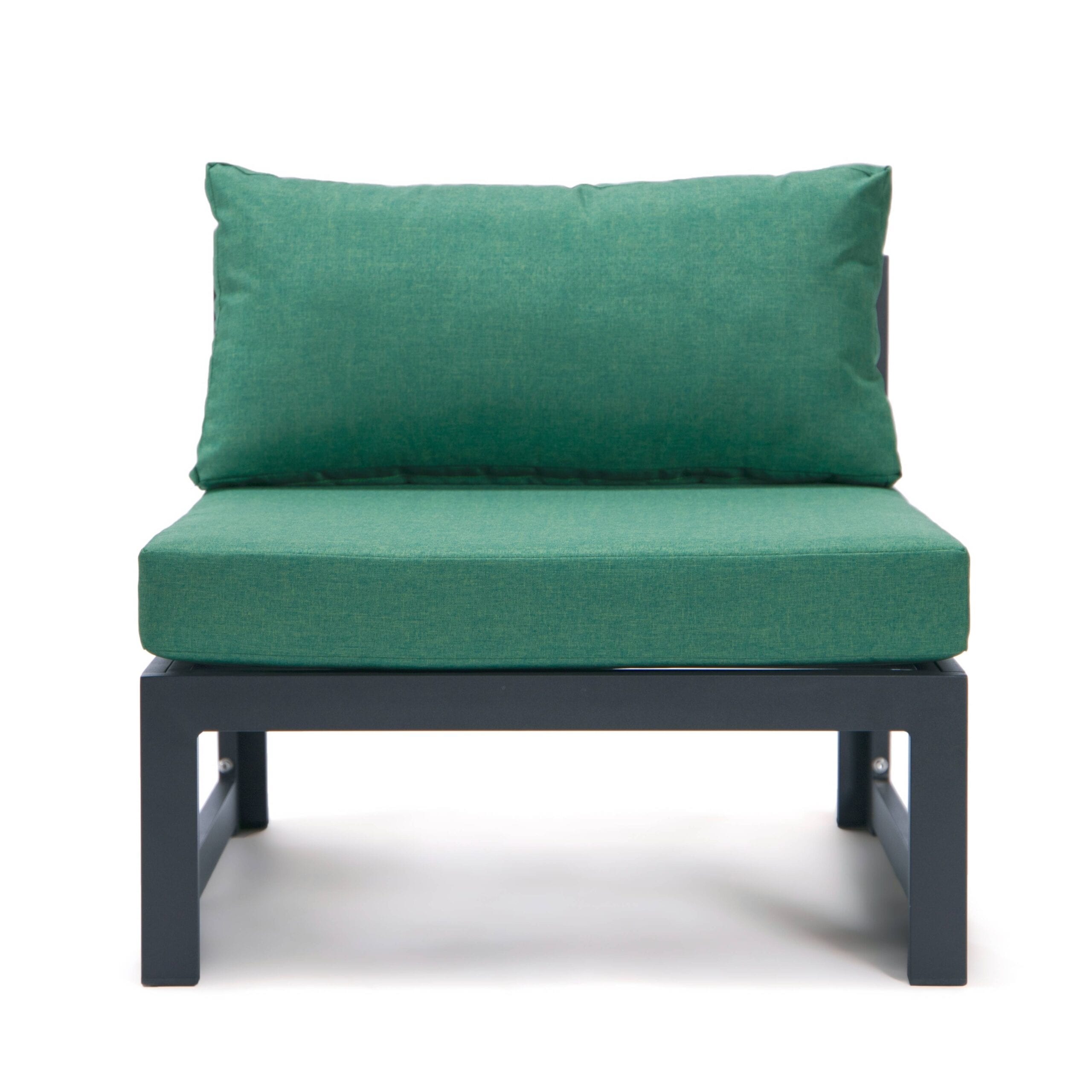 Ensemble de canapés sectionnels sans accoudoirs LeisureMod Chelsea 4 pièces avec coussins pour patio, porche, jardin