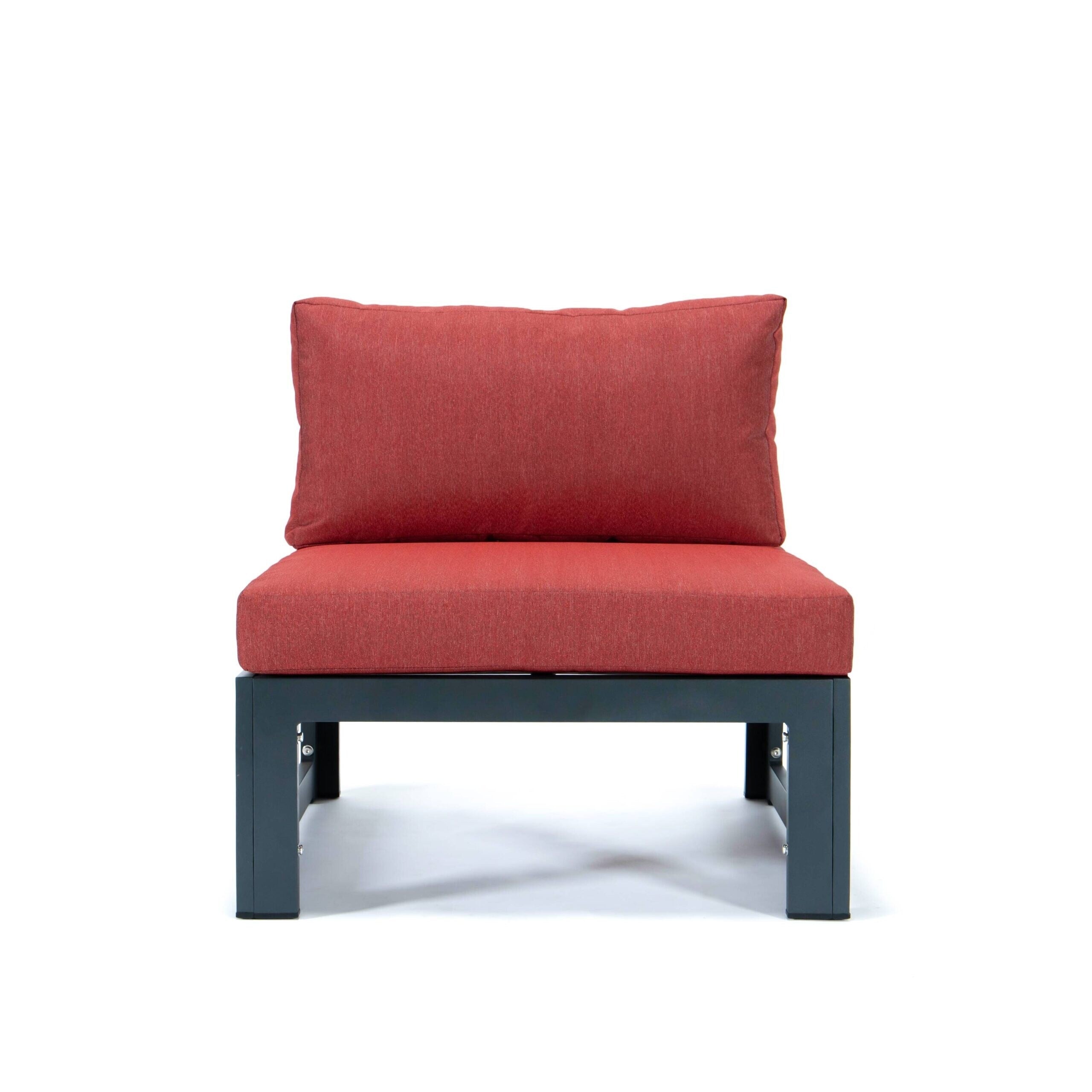 Ensemble de canapés sectionnels sans accoudoirs LeisureMod Chelsea 4 pièces avec coussins pour patio, porche, jardin