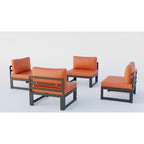 Ensemble de canapés sectionnels sans accoudoirs LeisureMod Chelsea 4 pièces avec coussins pour patio, porche, jardin