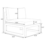 Ensemble de canapés sectionnels sans accoudoirs LeisureMod Chelsea 4 pièces avec coussins pour patio, porche, jardin