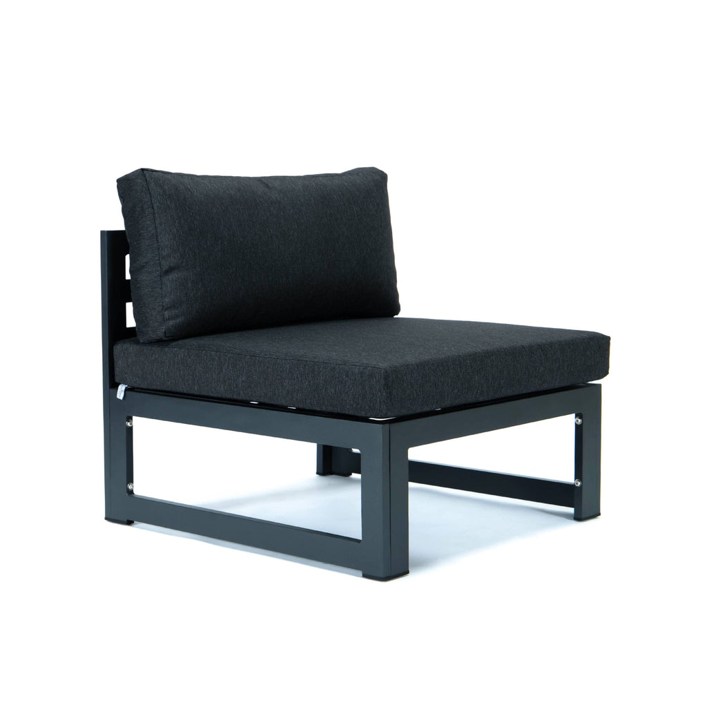 Ensemble de canapés sectionnels sans accoudoirs LeisureMod Chelsea 4 pièces avec coussins pour patio, porche, jardin