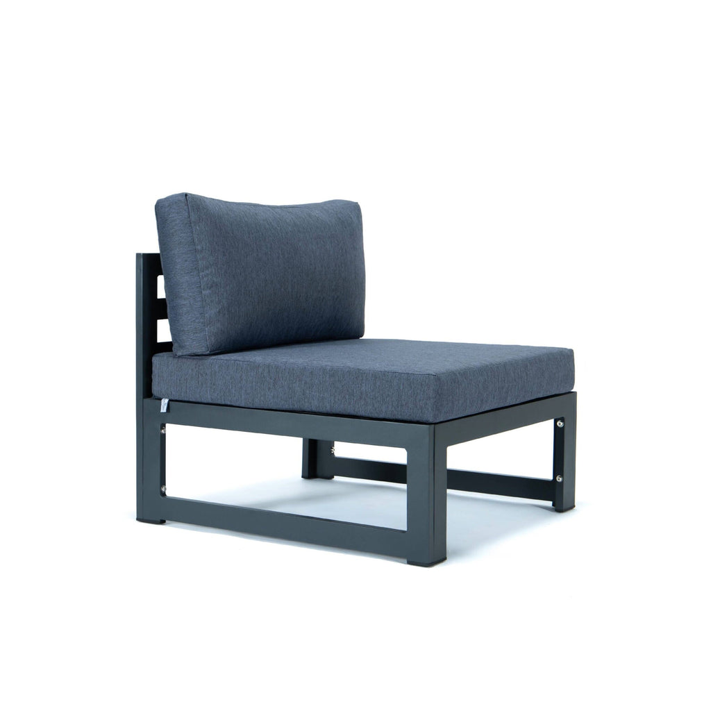 Ensemble de canapés sectionnels sans accoudoirs LeisureMod Chelsea 4 pièces avec coussins pour patio, porche, jardin