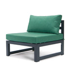Ensemble de canapés sectionnels sans accoudoirs LeisureMod Chelsea 4 pièces avec coussins pour patio, porche, jardin