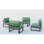 Ensemble de canapés sectionnels sans accoudoirs LeisureMod Chelsea 4 pièces avec coussins pour patio, porche, jardin