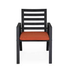 Ensemble de salle à manger d'extérieur 9 pièces en aluminium noir, série Chelsea par LeisureMod
