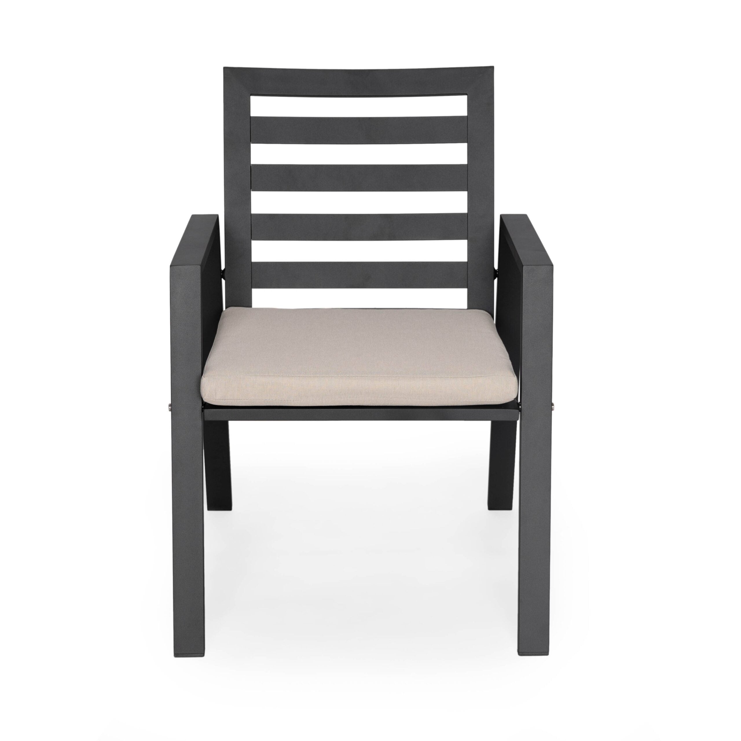 Ensemble de salle à manger d'extérieur 9 pièces en aluminium noir, série Chelsea par LeisureMod