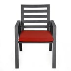 Ensemble de salle à manger d'extérieur 9 pièces en aluminium noir, série Chelsea par LeisureMod