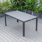 Ensemble de salle à manger d'extérieur 9 pièces en aluminium noir, série Chelsea par LeisureMod