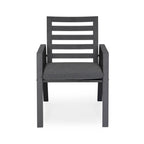 Ensemble de salle à manger d'extérieur 9 pièces en aluminium noir, série Chelsea par LeisureMod