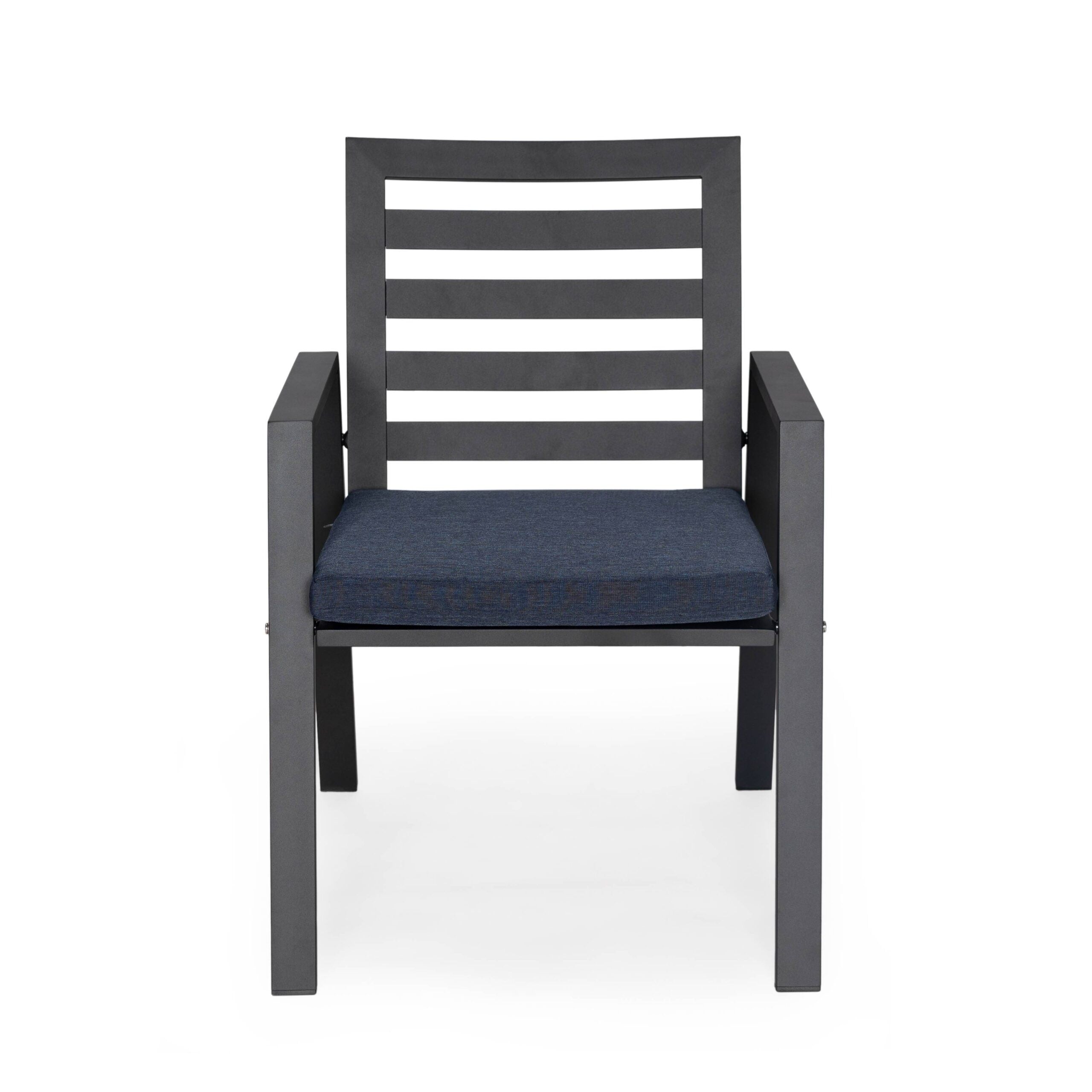 Ensemble de salle à manger d'extérieur 9 pièces en aluminium noir, série Chelsea par LeisureMod