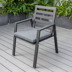 Ensemble de salle à manger d'extérieur 9 pièces en aluminium noir, série Chelsea par LeisureMod