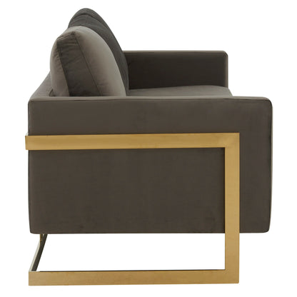 Canapé Lincoln moderne en velours rembourré avec cadre doré - 83