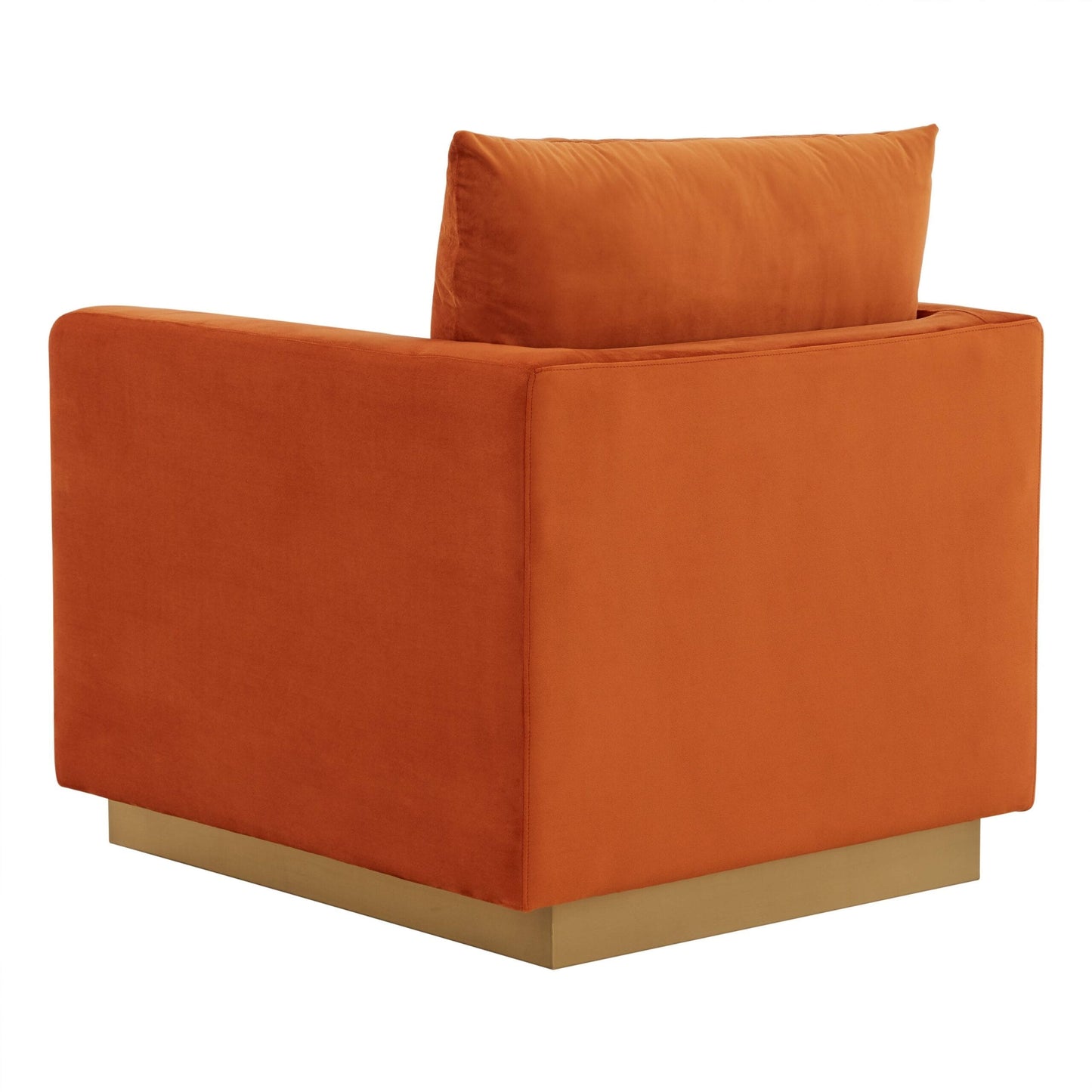 Canapé 1 place moderne en velours Nervo, fauteuil d'appoint avec base carrée en acier inoxydable doré pour salon et chambre - 32,67