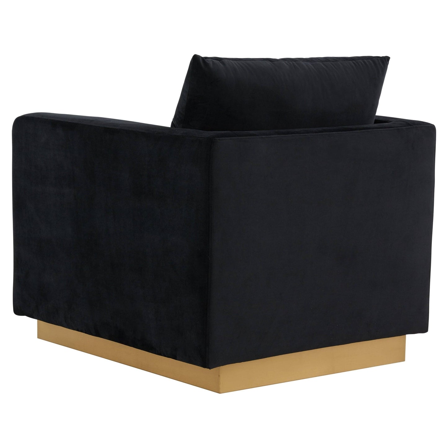 Canapé 1 place moderne en velours Nervo, fauteuil d'appoint avec base carrée en acier inoxydable doré pour salon et chambre - 32,67
