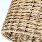 Plafonnier semi-encastré Lennie de 13,6 po à 2 lumières en rotin naturel – 13,6 po de largeur