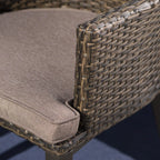 Ensemble de salle à manger d'extérieur carré en osier Lenox 5 pièces avec coussins par Christopher Knight Home