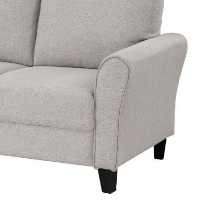 Canapé Leroi, 81 pouces, tissu gris et accoudoirs ronds évasés
