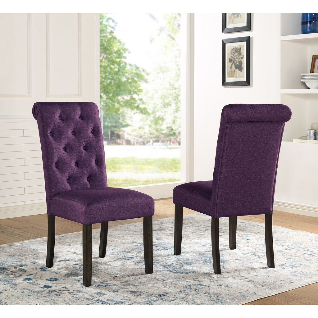 Chaise de salle à manger capitonnée en bois massif Leviton de Roundhill Furniture (lot de 2)