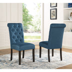 Chaise de salle à manger capitonnée en bois massif Leviton de Roundhill Furniture (lot de 2)