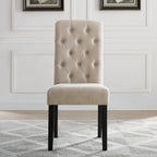Chaise de salle à manger capitonnée en bois massif Leviton de Roundhill Furniture (lot de 2)